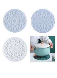 Buy Large Coaster Moulds 3 Pack Silicone Moulds for Resin Casting Mandala Coaster Resin Moulds Set Round Coaster Epoxy Moulds for Making Carved Hollow Cups Mats in UAE