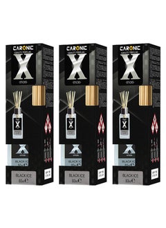 Buy Air Freshener With 10 Rattan Reeds Pack of  3 Pcs Black Ice 80ml in UAE