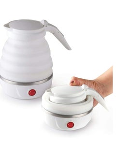 Buy Travel Foldable Fast Boiling Portable Electric Kettle - 220V -600ML for Most Travel and Home & Office Use (White) in UAE