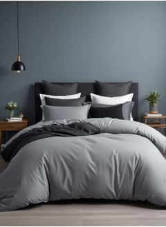 Buy Plain King Duvet Cover 220X240Cm Grey in UAE