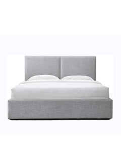 اشتري R2R Furniture Austen Queen Size Bed with mattress in Light Grey - 160 x 200cm في الامارات