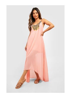 اشتري Beaded Necklace Dip Hem Maxi Dress في الامارات