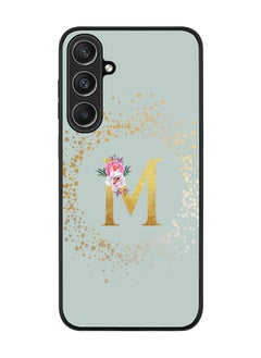 Buy Rugged Black Edge case for Samsung Galaxy S23 FE, Slim fit Phone Case Cover- Custom Monogram Initial Letter Floral Pattern Alphabet - M (Light Grey) in UAE