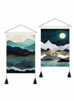 اشتري 2 Pack Tapestry Wall Hanging Japanese Tapestries Art Sunset Nature Landscape(14"W x 20"L) في السعودية