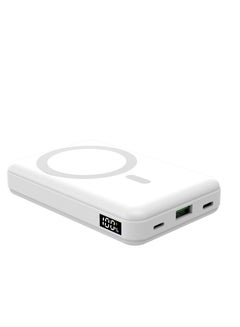 Buy PB-100 Compact 10,000 mAh Powerful Magnetic Wireless Powerbank with Digital Battery Display and Integrated stand design in UAE