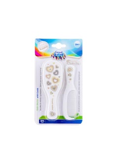 Buy Baby Brush And Comb With Soft Natural Bristles - White in Egypt