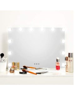 اشتري MAYLAN LED Lighted Makeup Vanity Mirror Hollywood Style Tabletop Mirrors for Makeup Dressing Table with 12 Dimmable Light في الامارات