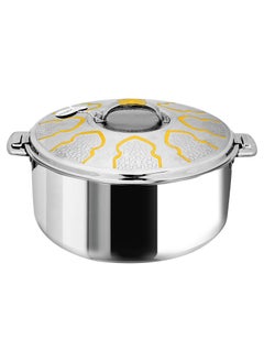 Buy 2.5L Stainless Steel 5 Hot Pot | Insulated Serving Dish with Lid | Comfortable Handle| Ideal Catering, Storage Saver for Everyday Use | Keeps Food Warm or Cold Silver/Gold in UAE