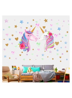 اشتري Unicorn Wall Decals Stickers for Girls Room Large Size Unicorn Wall Stickers Decors for Gilrs Kids Bedroom Birthday Party for Nursery في الامارات