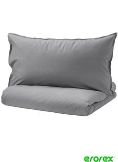 Buy Duvet cover and pillowcase grey 150x200/50x80 cm in Saudi Arabia