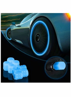 Buy Car Tire Valve Cap, 12PCS Blue Fluorescence, Bike Motorcycle Noctilucous Illuminated Universal Wheel Caps for Truck Motorcycles Tires, Need Sunlight to Absorb Energy in UAE