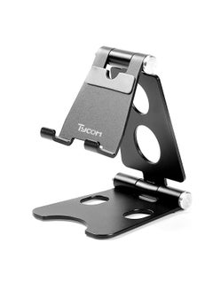 Buy Desktop Cell Phone Stand Double Adjustable Mobile Phone Mount Aluminum Portable Desk Stand in Saudi Arabia