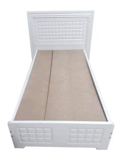 Buy Modern Wooden Bed Single Size 90x190 Cm White Color in UAE