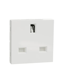 اشتري New Unica British Socket-Outlet With Shutter 2P+E, 15A, Glossy White في مصر