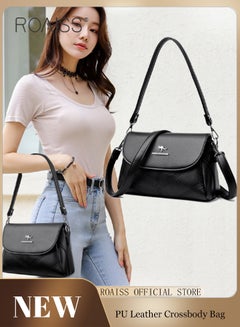 Buy Fashionable Casual Flip Crossbody Bag Women'S Daily Commuting Pu Leather Material Adjustable Strap Shoulder Bag in UAE