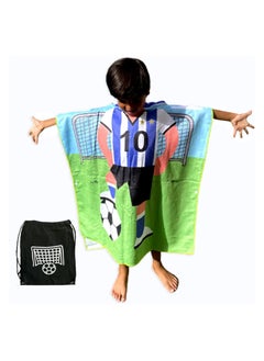 اشتري Kids Hooded Beach Towels,Large Bath Towel for Age 5-10 Years,Super Absorbent Swim Cover-ups Cloak,Poncho Towels for Boys Girls (Large Size 75x150cm Football Theme) في الامارات