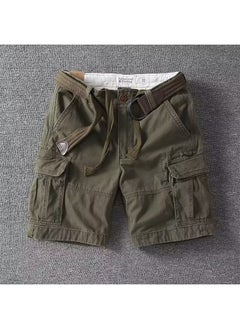 Buy 2024 Spring Summer New Casual Shorts Multi-Pocket Plus Size Trendy Green in Saudi Arabia