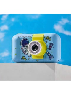 Buy Kids Camera Digital Camera With Flip Lens 40 Million Pixels 1080P HD Digital Video Recorder Camcorder 2.4 Inch IPS Screen For Child Birthday Gift Astronaut painting pattern Blue in Saudi Arabia