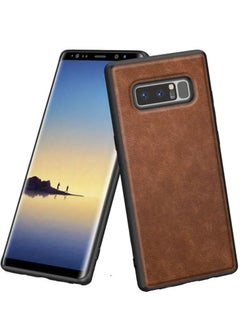 Buy Phone Case Compitable with samsung galaxy note 8 Shockproof Bumper Fashion Leather No Fingerprint Anti Drop Soft - brown in Egypt