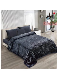 Buy Two-layer blanket, weight6 kg, two layers, one face engraved, one plain face with a super soft texture, king size 200*240cm in Saudi Arabia