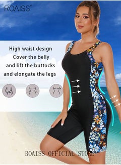 Buy Women One Piece Backless Swimsuit Color Block Surf Clothes Sleeveless Swimwear Conservative Beachwear Bathing Suit Sports Suits Jumpsuit in Saudi Arabia