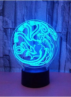 اشتري 3D Multicolor Night Light Chinese Dragon 3D lamp 16Color Dimmable with 3D Dinosaur Kids Multicolor Night Lights Remote Smart Touch Light for Gifts Birthday Festival في الامارات