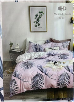 Buy 6-Piece King Size Fitted Bed Sheet Set Includes 1xFitted Bed Sheet 220x200+30 cm, 1xDuvet Bed Cover 220x240 cm, 2xCushion Cover 45x70 cm and 2xPillowcase 55x80 cm in UAE