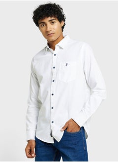 Buy Thomas Scott Classic Slim Fit Opaque Pure Cotton Casual Shirt in Saudi Arabia