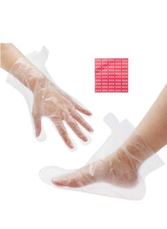 Buy Clear Plastic Disposable Paraffin Wax Bath Liners  For Hands And Feet Pedicure Hot Wax Therapy Spa Treatment Thermal Therapy Limbs Moisturizing Covers Bags 100 Foot And 100 Hand With Fixation Stickers in Saudi Arabia