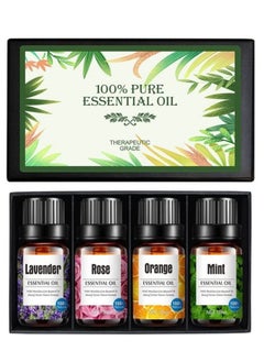 Buy TYCOM Essential Oil, 4x10 mL Diffuser Oil, Mint, Lavender, Rose & Orange. in UAE