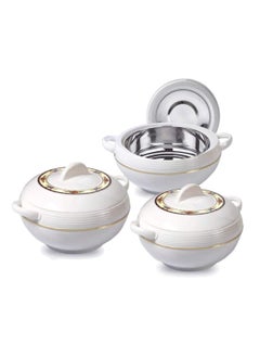 Buy Ambient Casserole insulated Hotpot White 3 Pc Set in Saudi Arabia