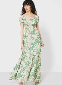 Buy Cutout Back Printed Dress in UAE