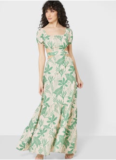 Buy Cutout Back Printed Dress in UAE