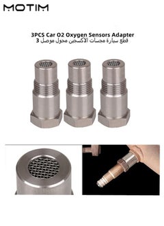 Buy 3 PCS M18*1.5 Car O2 Oxygen Sensors Protective Plug Adapter Stainless Steel Engine Light Eliminator Extension Joint with Filter in UAE