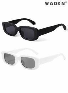 Buy Retro Rectangle Sunglasses Women and Men Vintage Small Square Sun Glasses Protection Glasse Uv400 Protection Glasse Vintage Driving Glasses 90s Fashion Narrow Square Frame in Saudi Arabia