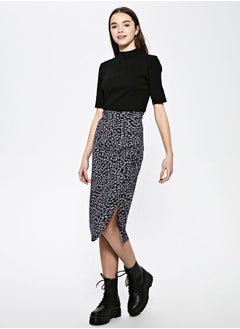 Buy Elastic Waist Floral Patterned Maroken Women's Pencil Skirt in Saudi Arabia