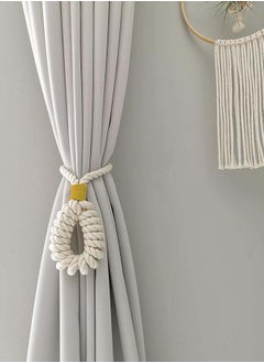 Buy Curtain Tiebacks Macrame Holdbacks, 2pcs Cream-Colored Bohemian Home Decoration Vintage in Egypt