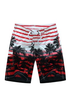 Buy Men's Beach Casual Shorts Swimwear Summer Red in Saudi Arabia