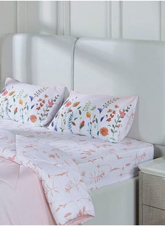 Buy Amelia Super King Fitted Sheet Set, Multicolour – 210 TC, 200x200+30 cm in UAE