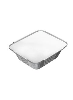 Buy Pack Of 25  Aluminium Food Container With Lid Silver 420ml in UAE