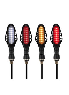 Buy Black 4Pcs Motorcycle Indicators Flowing Turn Signal Lights Motorbike Turning Indicators 12V 16 LEDs Bulbs For Motorcycle Motorbike Scooter Quad Cruiser Off Road in Saudi Arabia