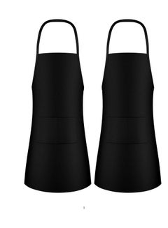 Buy Kitchen Apron Water And Oil Resistant Apron Neck Strap 2 Front Pockets Durable Kitchen Apron2 in Saudi Arabia