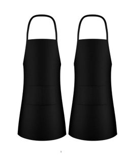 Buy Kitchen Apron Water And Oil Resistant Apron Neck Strap 2 Front Pockets Durable Kitchen Apron2 in Saudi Arabia