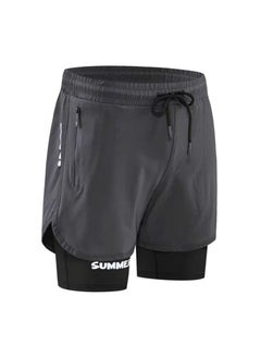 اشتري Fashionable Men's Double-Layer Quick Drying Beach Swimming Shorts في الامارات