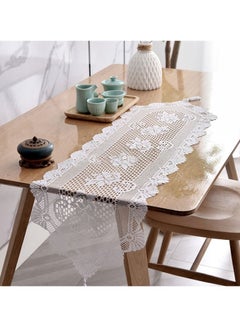 Buy Hollow Lace Table Runner White 114x 33cm in Saudi Arabia