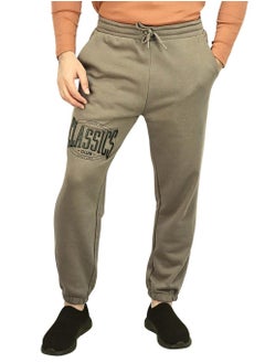 Buy Men's French Terry Mid Rise Relaxed Tapered Fit Classic Print Knit Joggers in UAE