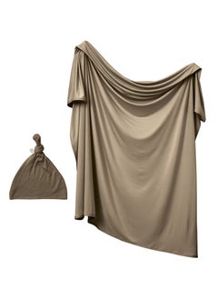 Buy Stretchy Bamboo Spandex Swaddle & Hat- Mocha in UAE