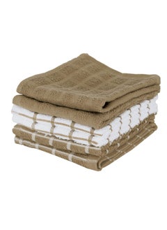 اشتري Ritz 100  Terry Cotton  Highly Absorbent Dish Cloth Set  12  X 12   6-Pack  Mocha Brown في الامارات