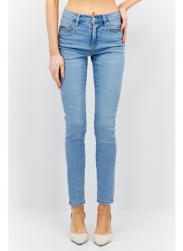 Buy Women Skinny Fit Wash Stretchable Denim, Blue in UAE