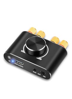 اشتري 50W+50W Mini Bluetooth 5.0 Power Amplifier, Stereo Audio Amplifier, Multiroom Streaming Amplifier, Wireless Stereo Hi-Fi Digital Audio Receiver, 2 Channel with AUX USB BT Input في الامارات